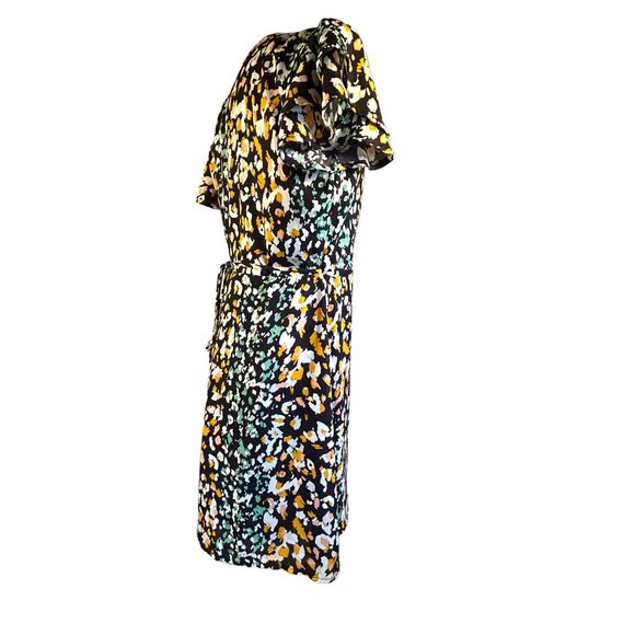 Blue Rain Womens Wrap Dress Small Multicolor Floral Short Sleeve Lightweight - Picture 11 of 12